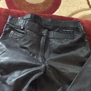 Jim& Marylou black leather pants size 10 new